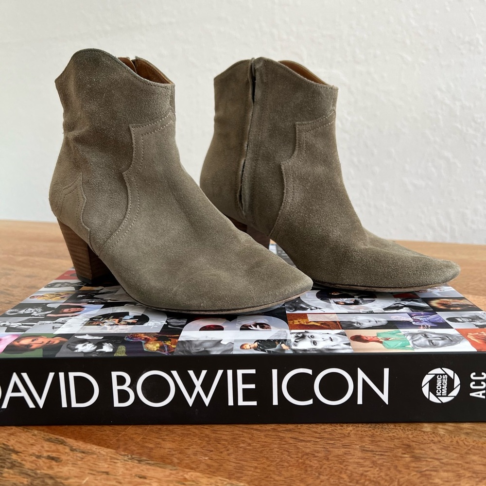 Isabel Marant Suede Dicker Ankle Boots in Taupe FR39